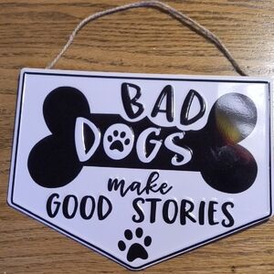 Black and White Dog Story Sign